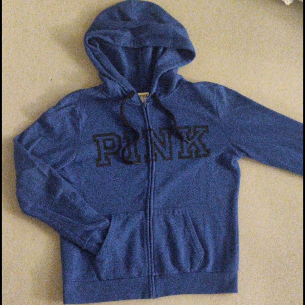 Blue "PINK" Zip Up Jacket